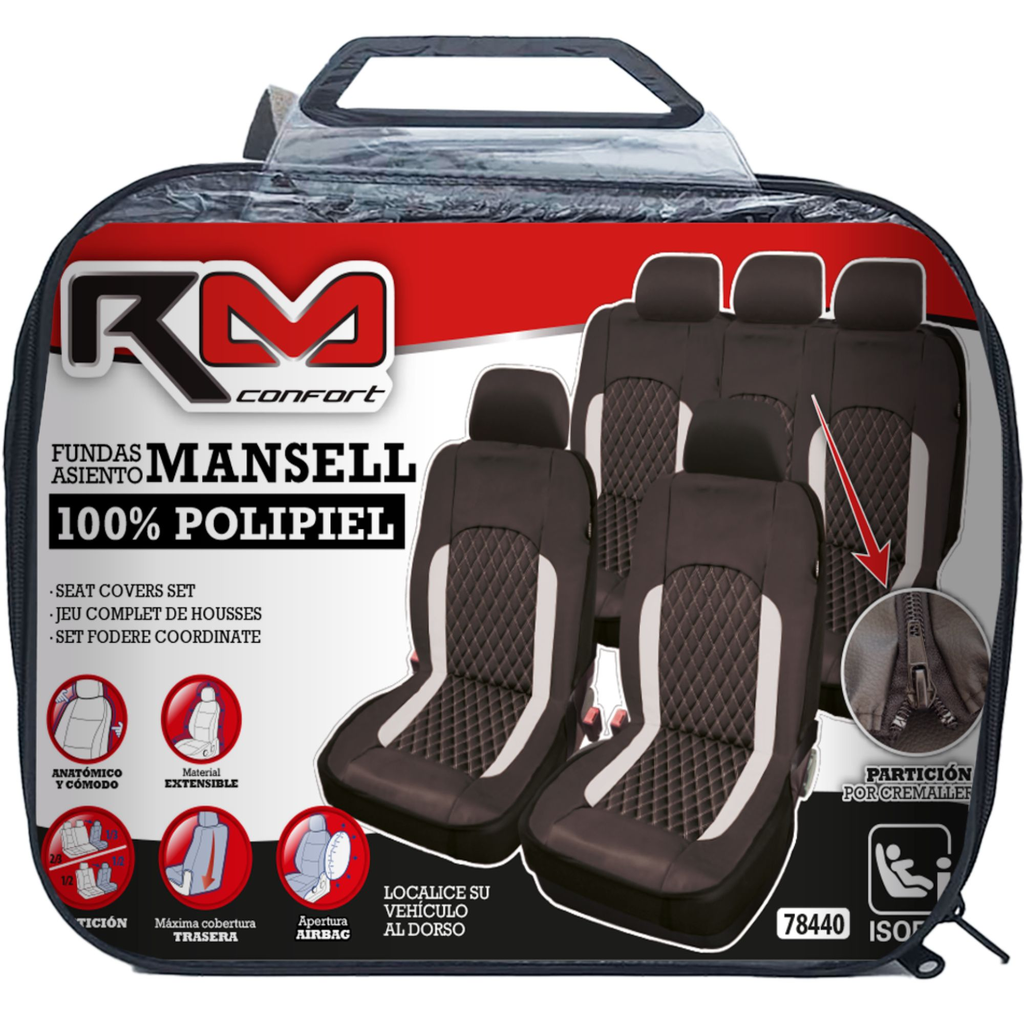 FUNDA INTERIOR "MANSELL" NEG/GRI