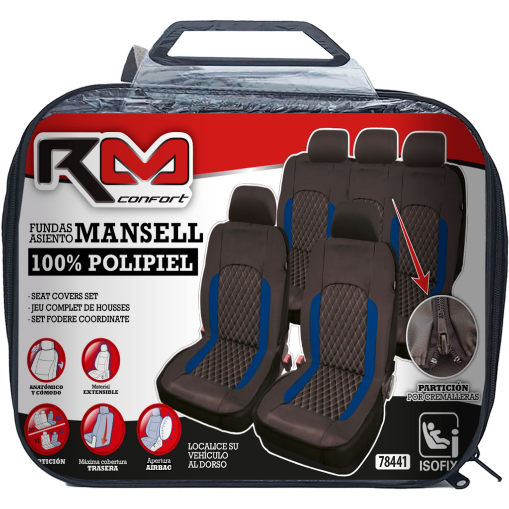 FUNDA INTERIOR "MANSELL"NEG/AZUL