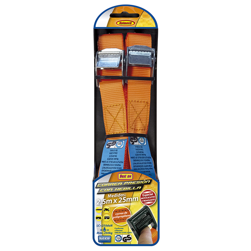 [POO439] SET CORREAS+HEBILLA RET 2,5 M
