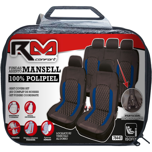 [POO78441] FUNDA INTERIOR "MANSELL"NEG/AZUL