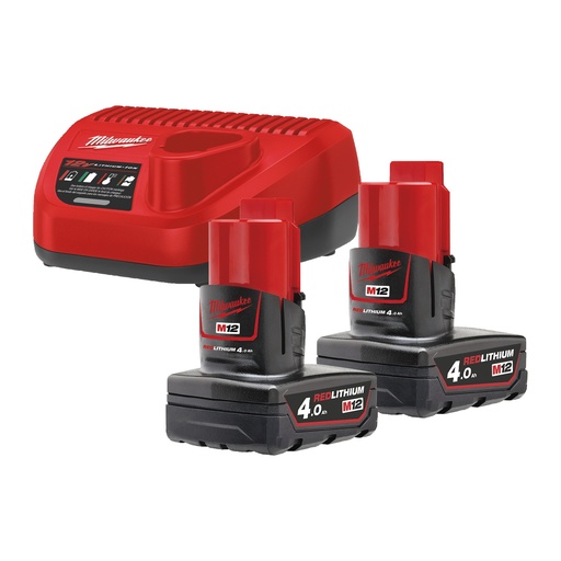 [MIL4933459211] Kit 2 bater¡as M12B4 + cargador C12C